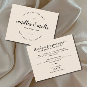 Modern candles and melts small business thank you card