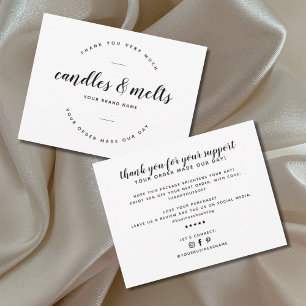 Modern candles and melts small business thank you card