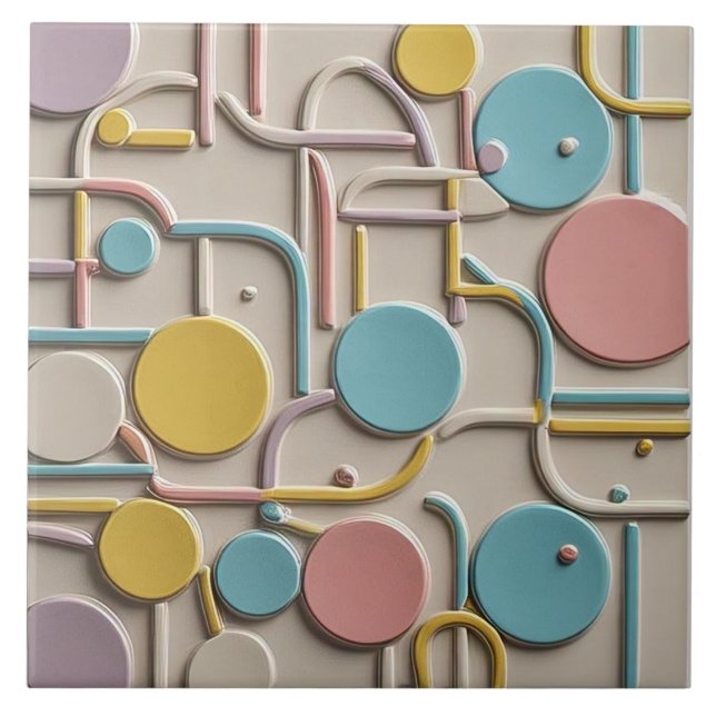 Modern Candy Coloured Ceramic Tile (Front)