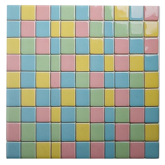 Modern Candy Coloured Ceramic Tile (Front)