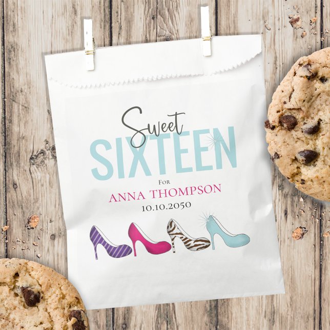 Modern Candy Favours Calligraphy Sweet Sixteen Favour Bag (Creator Uploaded)