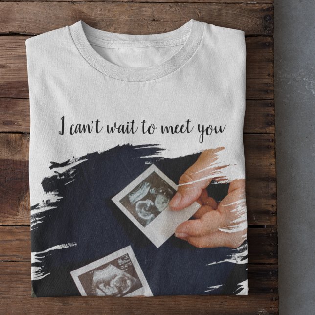 Modern Can't Wait To Meet You Daddy | Sonogram T-Shirt (Creator Uploaded)