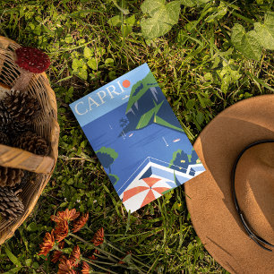 Modern Capri Travel Poster Postcard
