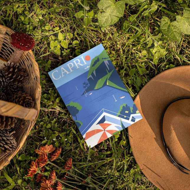 Modern Capri Travel Poster Postcard (Creator Uploaded)