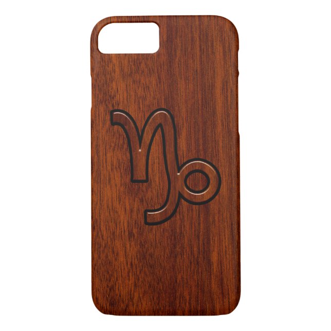 Modern Capricorn Symbol in Mahogany Style print Case-Mate iPhone Case (Back)