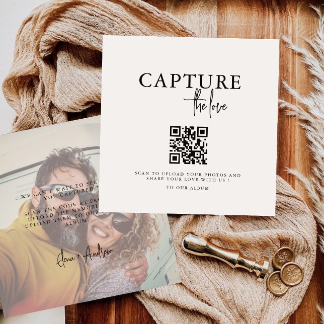 Modern Capture the Love QR Code Table Cards (Creator Uploaded)