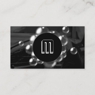 Modern car and bubbles  business card