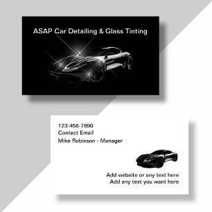 Modern Car Detailing Cleaning Business Cards New