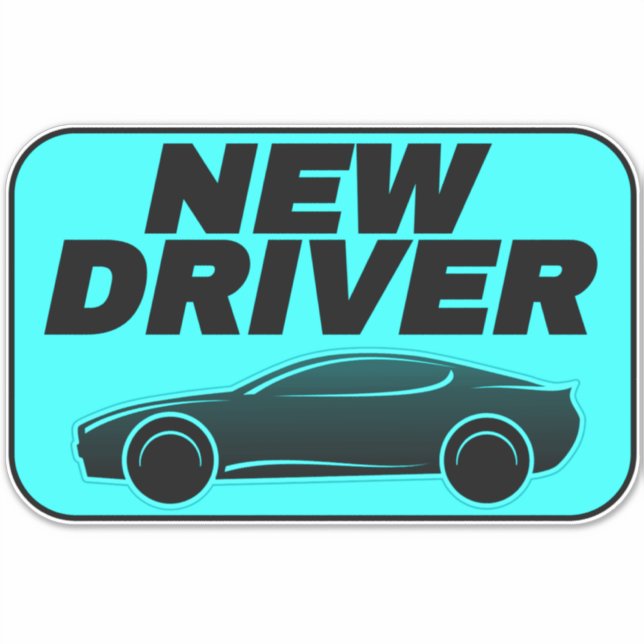 Modern Car for Teen Sticker (Student New Driver) (Front)