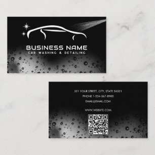 Modern Car Wash Automotive Cleaning Auto Detailing Business Card