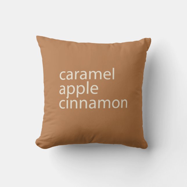 Modern Caramel Apple Cinnamon Throw Pillow (Front)