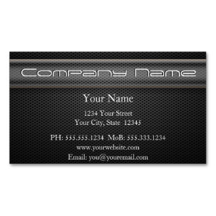 Modern Carbon Fibre Black Business Card Magnet