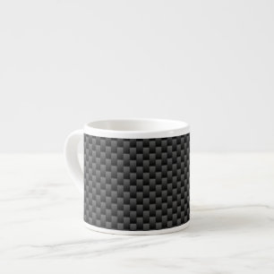 Modern Carbon Fibre Style Print Background Espresso Cup
