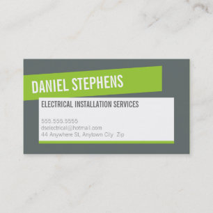 MODERN CARD cool bold lime green grey
