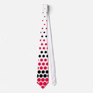 Modern Carmine Red and Black Polka Dot Tie