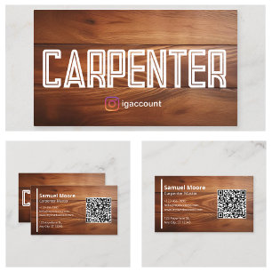 Modern Carob Carpenter Business Card