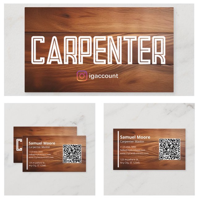 Modern Carob Carpenter Business Card (Modern Carob Carpenter Business Card
)