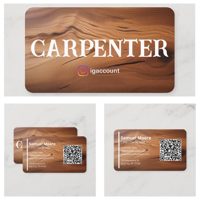 Modern Carpenter Templates QR Code Generator Business Card (Modern Carpenter Templates QR Code Generator Business Card
)