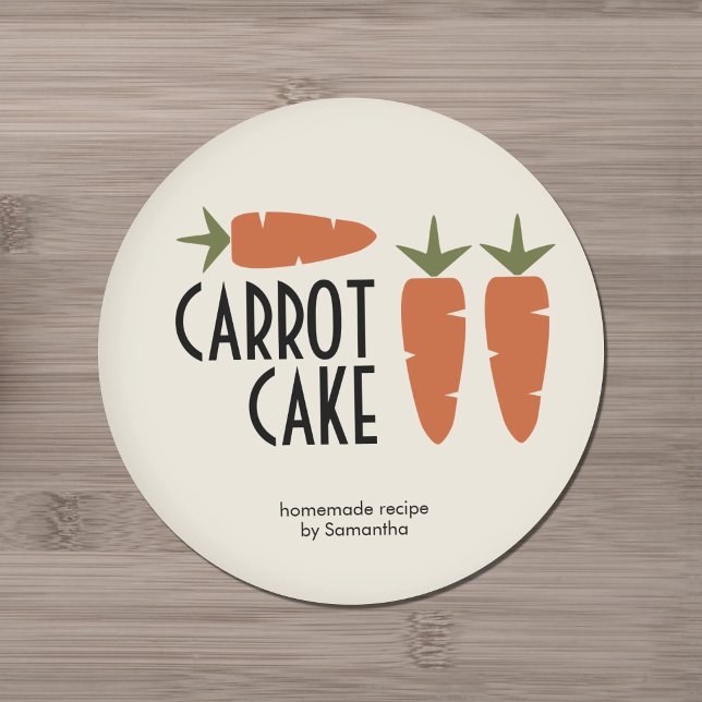 Modern Carrot Cake Label Sticker (Modern Carrot Cake Label Sticker)