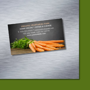 Modern Carrots/ Organic Farm Magnetic Business Card