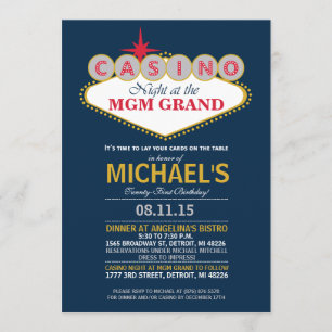 Modern Casino Dinner Party Birthday Invite