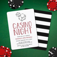 Modern Casino Night Birthday Party Invitation