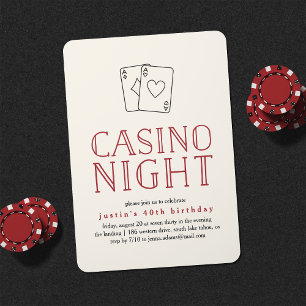 Modern Casino Night Party Invitation