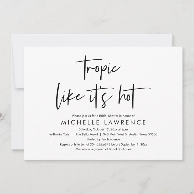 Modern Casual and Fun, Bridal Shower Beach Party I Invitation (Front)