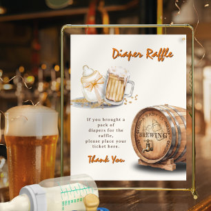 Modern Casual Beer Diaper Raffle Sign