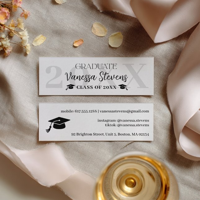 Modern Casual  black white name card graduation (Modern Casual black white name card graduation)