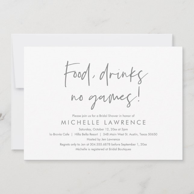 Modern Casual, fun and playful Bridal Shower Party Invitation (Front)