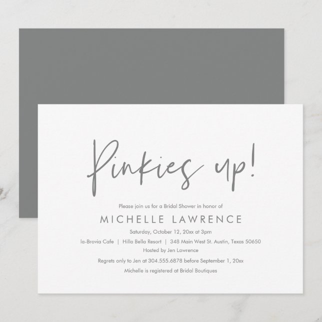Modern Casual, fun and playful Bridal Shower Party Invitation (Front/Back)