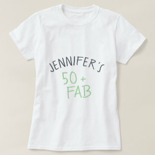 Modern Casual Green Black 50 Fabulous Birthday T-Shirt