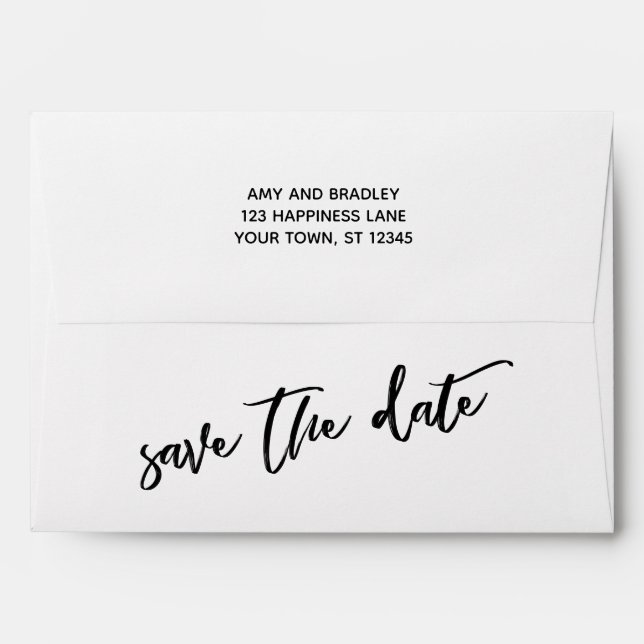 Modern Casual Handwriting Save the Date, Simple Envelope (Back (Top Flap))