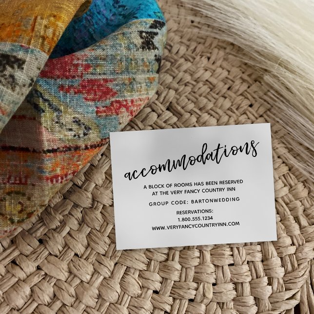 Modern Casual Handwriting Wedding Accommodations Enclosure Card (Creator Uploaded)