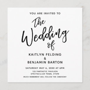 Modern Casual Minimal Typography Wedding Invitation