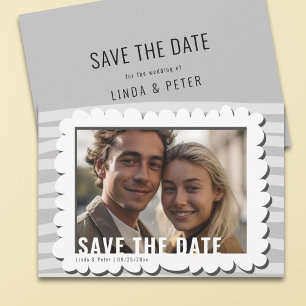 Modern Casual One Photo Wedding Save The Date