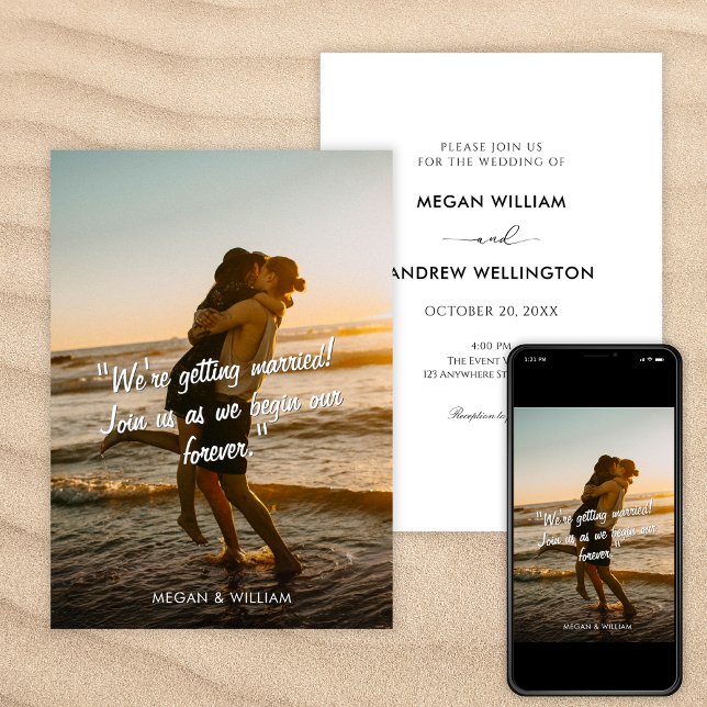 Modern casual photo wedding  invitation (Creator Uploaded)
