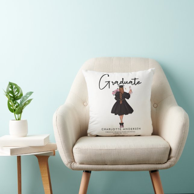 Modern Casual Script Custom Graduate Pillow  (Chair)