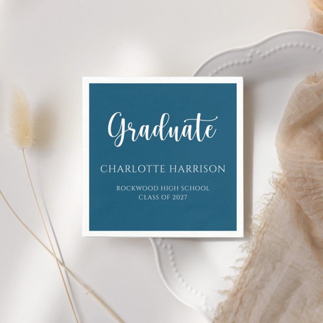 Modern Casual Script Graduation Paper Napkin (Creator Uploaded)