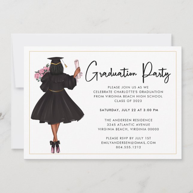 Modern Casual Script Graduation Party Invitation (Front)