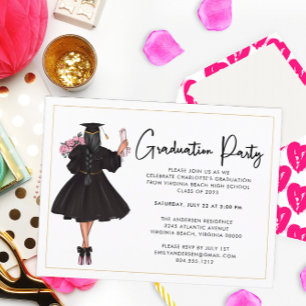 Modern Casual Script Graduation Party Invitation Postcard