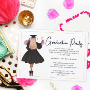 Modern Casual Script Graduation Party Invitation Postcard