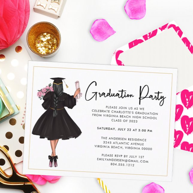 Modern Casual Script Graduation Party Invitation Postcard (Creator Uploaded)
