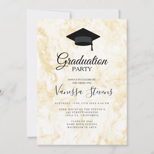Modern Casual Script Photo Graduation Invitation (Front)