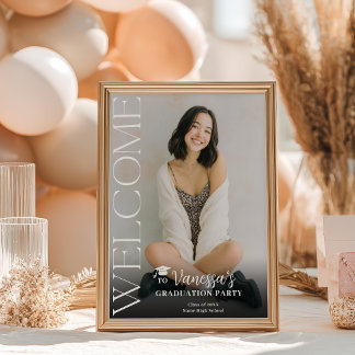 Modern Casual  Trendy photo graduation Welcome Poster