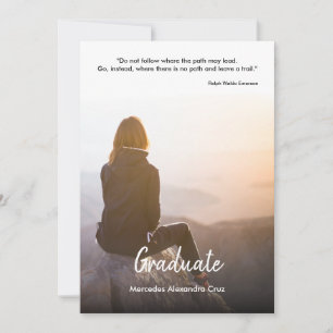 Modern Casual W/ Photo & Quote  Graduation Party Invitation