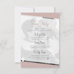Modern Casual Wedding Dusty Rose Details  RSVP Card