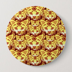 Modern cat art 10 cm round badge