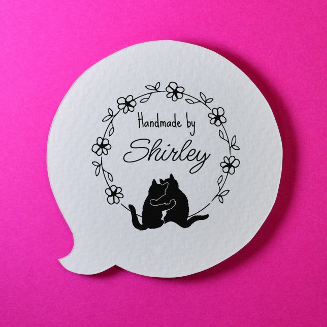 Modern Cat Logo Handmade Rubber Stamp (Creator Uploaded)